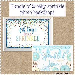 Bundle of 2 baby sprinkle/ baby shower photo backdrops